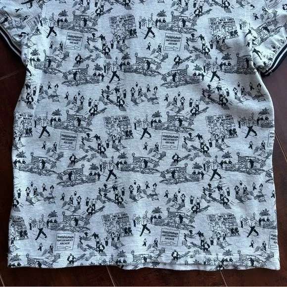 SOLD - FRED PERRY Dreamland Amusement Arcade Heather Grey Polo Sz US6 - Picture 9 of 9